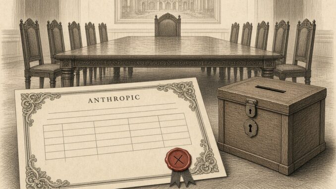 Заседателна маса, бюлетина Anthropic и заключена кутия