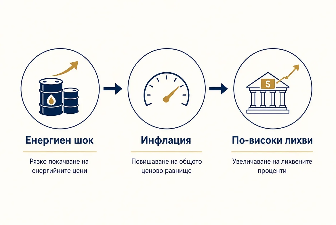 Схема: енергиен шок, инфлация и по-високи лихви
