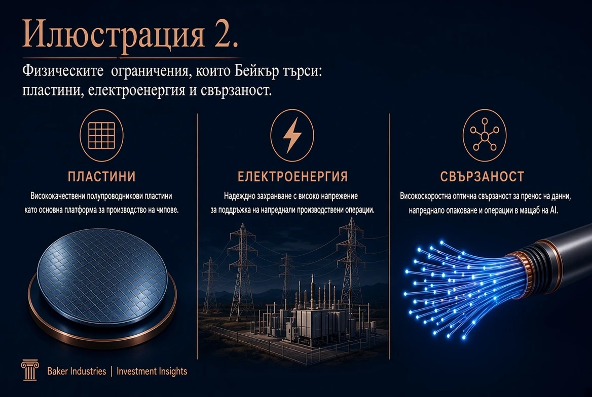 Физически ограничения на AI: пластини, електроенергия и свързаност