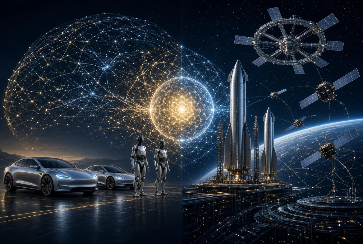Кола Tesla, хуманоидни роботи и ракети SpaceX, свързани със светлинна мрежа - технологични синергии